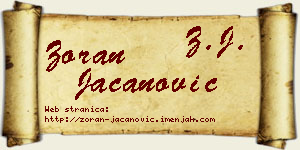 Zoran Jacanović vizit kartica
